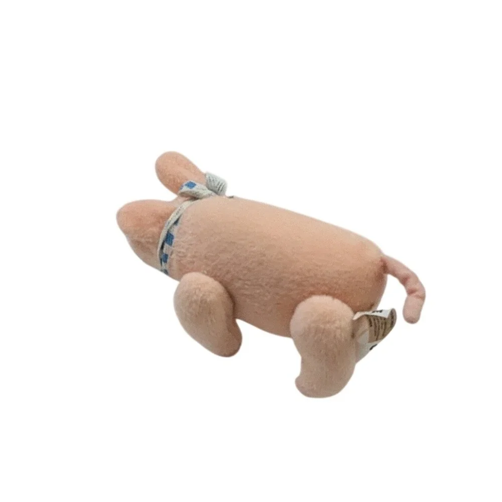 Gymboree Pink Pig Plush Stuffed Animal Blue Checkered Bow 6 Inch Toy